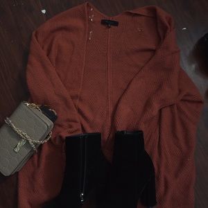 Rust orange cardigan